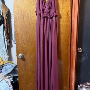 David's Bridal Burgundy Maxi Dress